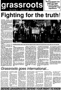 Grassroots Volume 10 Number 1 January 1989