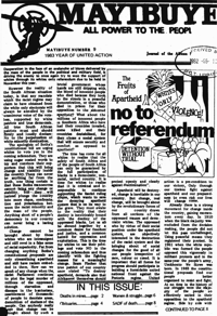 Mayibuye Number 9 1983 Year of United Action