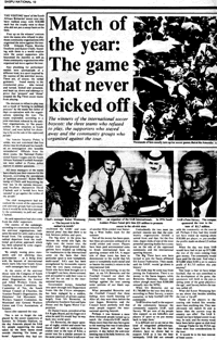 Match of the year: the game that never kicked off