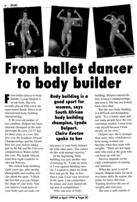 From ballet dancer to body builder
