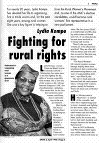 Lydia Kompe: fighting for rural rights