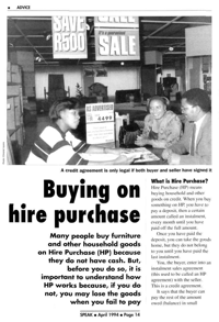 Buying on hire purchase