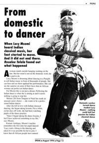From domestic to dancer