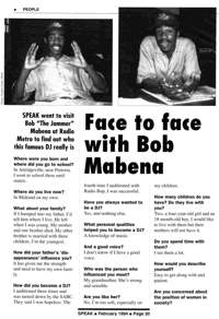 Face to face with Bob Mabena