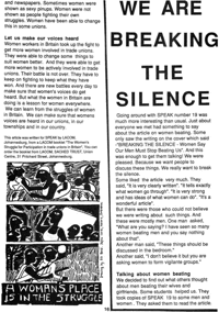 We are breaking the silence