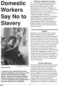 Domestic workers say no to slavery