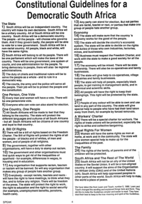 Constitutional guidelines for a democratic South Africa