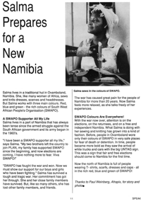 Salma prepares for a new Namibia