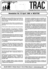 TRAC (Transvaal Rural Action Committee) Newsletter Number 10 April 1986