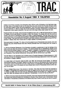TRAC Newsletter Number 4 August 1984