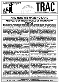 TRAC (Transvaal Rural Action Committee) Newsletter Number 13 August 1987