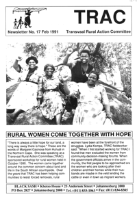 TRAC Newsletter Number 17 February 1991