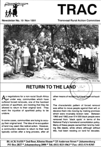 TRAC Newsletter Number 19 November 1991
