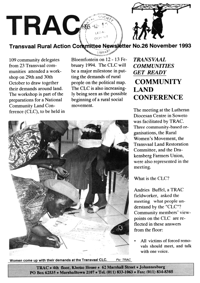 TRAC Newsletter Number 26 November 1993