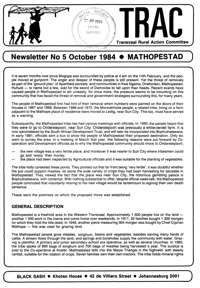 TRAC Newsletter Number 5 October 1984