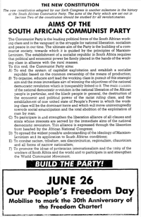 Aims of the South African Communist Party: The New Constitution