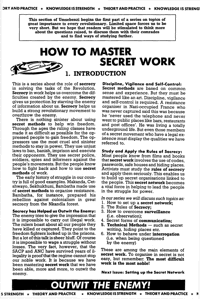 How to Master Secret Work: Introduction