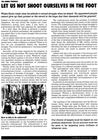 The armed struggle: let us not shoot ourselves in the foot