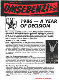 Umsebenzi Volume 2 Number 1 1986