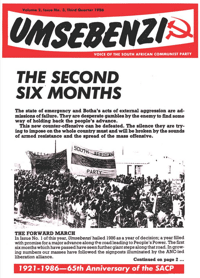 
Umsebenzi Volume 2 Number 3 Third Quarter 1986