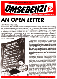
Umsebenzi Volume 3 Number 3 Third Quarter 1987