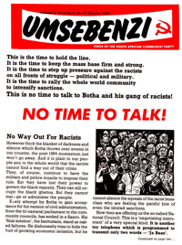 
Umsebenzi Volume 3 Number 4 Fourth Quarter 1987