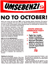 
Umsebenzi Volume 4 Number 3 Third Quarter 1988