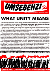 
Umsebenzi Volume 5 Number 1 First Quarter 1989