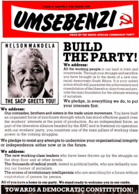 
Umsebenzi Volume 6 Number 1 First Quarter 1990