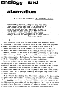 Analogy and aberration: a criticism of Eaglet