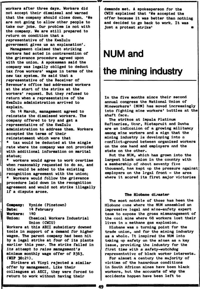 NUM and the mining industry