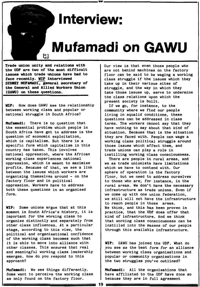 Interview: Mufamadi on GAWU