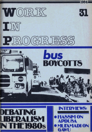 Work In Progress Number 31 May 1984