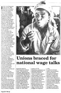 Unions braced for national wage talks