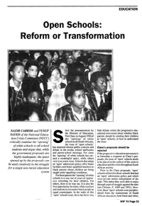 Open schools: Reform or transformation
