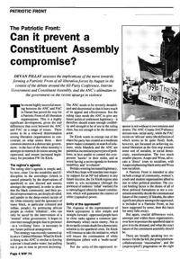 The Patriotic Front: Can it prevent a Constituent Assembly compromise?