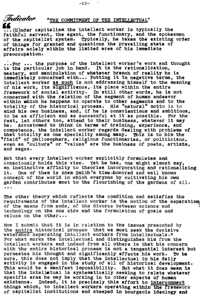 'The commitment of the intellectual'