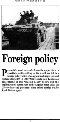 1988: Foreign policy