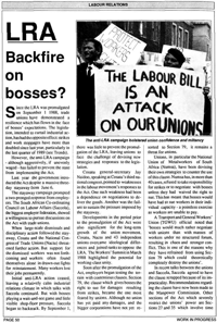 LRA: backfire on bosses?