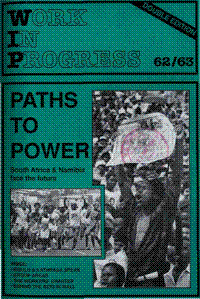 Work in Progress Number 62 November 1989