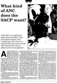 What kind of ANC does the SACP want?