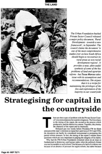 Strategising for capital in the countryside