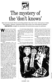 The mystery of the dont knows