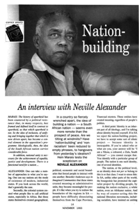 Nation building - An interview with Neville Alexander