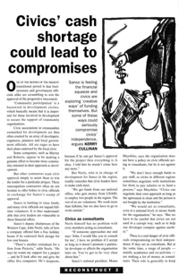 Civics cash shortage could lead to compromis