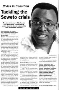 Civics in transition: Tackling the Soweto crisis