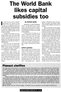The World Bank likes capital subsidies too