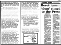 Resettlement slum closed to the press