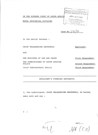 Applicants founding affidavit 