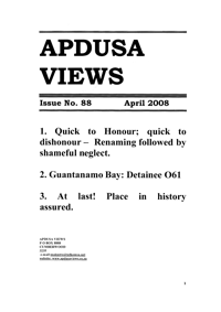 Apdusa Views Issue Number 88 April 2008